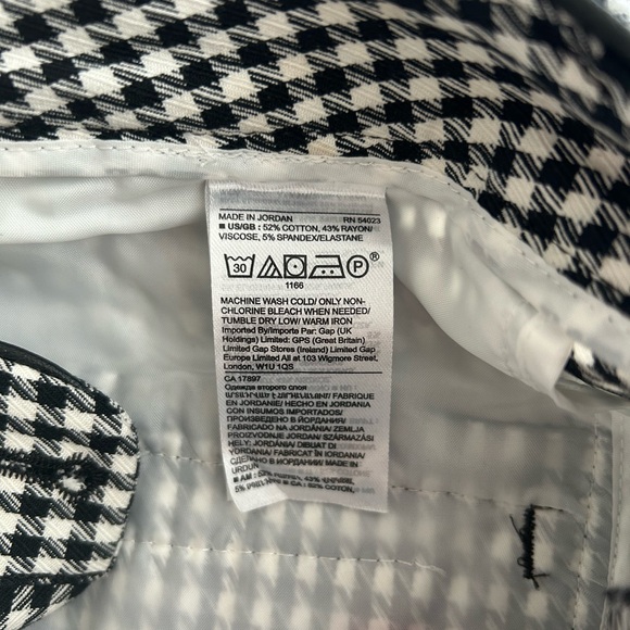 Banana Republic Women’s Sloan B&W Houndstooth & Faux Leather Trim Pants Size 6 - Picture 7 of 9